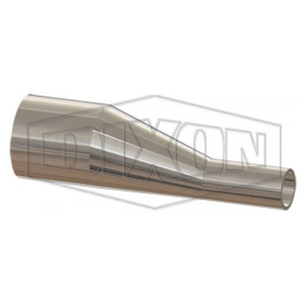 Dixon BioPharm High Purity Eccentric Reducer, 3/4 x 1/2 in Nominal, Weld End Style, 316L Stainless Steel 2211EBB075050F4 - main